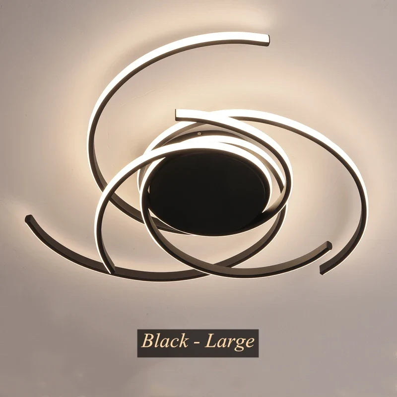 Afralia™ Curved Branch LED Ceiling Lamp: Modern Nordic Design for Bedroom, Dining, Kitchen.