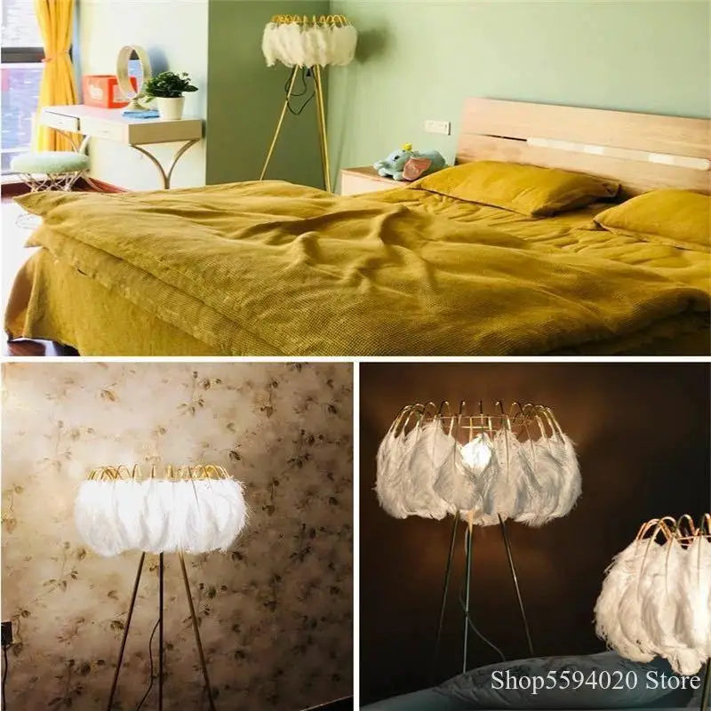 Afralia™ Modern Minimalist Feather Floor Lamp for Living Room - LED Art Light