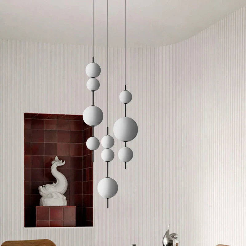 Afralia™ Glass Ball Chandelier Pendant Light for Restaurant, Shop, Kitchen, Bedroom