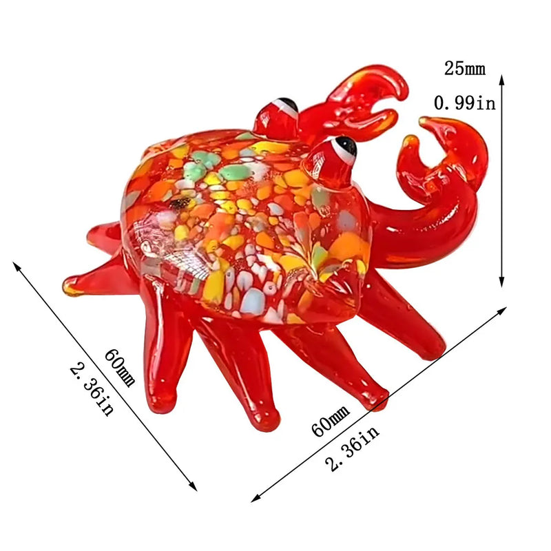 Afralia™ Crab Glass Figurines: Handblown Art Animals Collectible Sculpture Ornaments