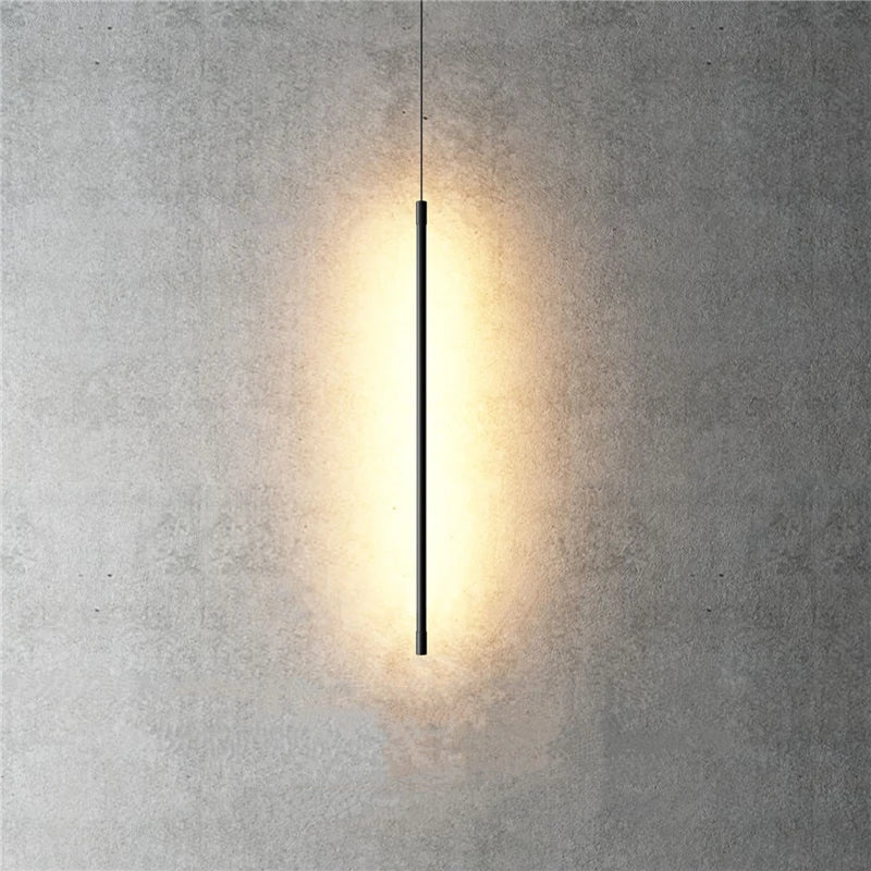 Afralia™ Minimalist LED Pendant Light: Black/Gold Line Ceiling Lamp for Hall, Living Room, Bedroom