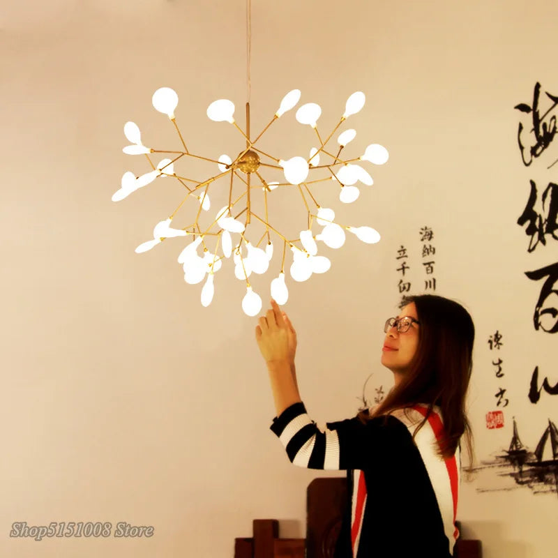 Afralia™ Firefly LED Chandelier: Modern Tree Branch Kitchen Pendant Light Fixture