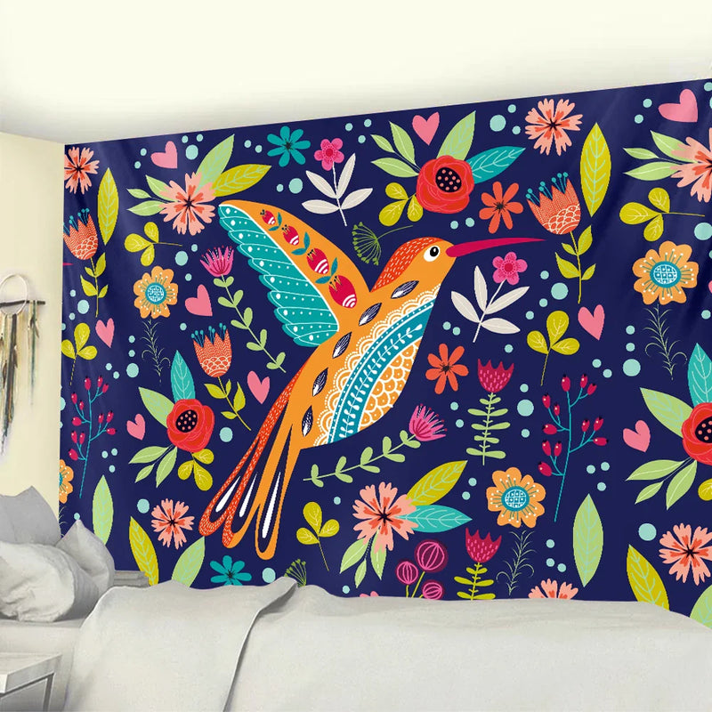 Animal Floral Wall Hanging | Boho Hippie Bedroom Decor | Afralia™ Home Tapestry