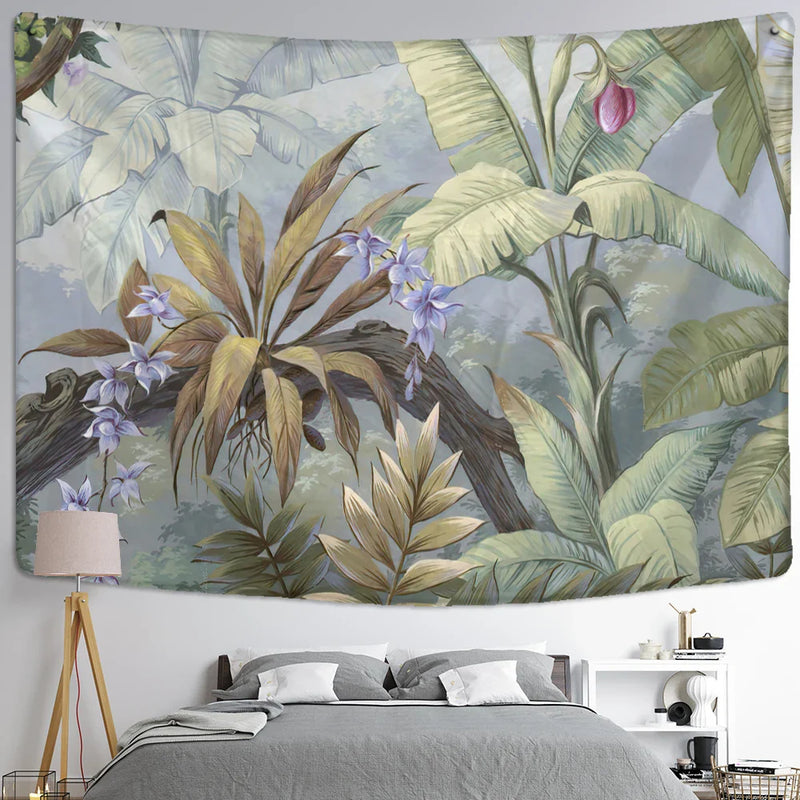 Afralia™ Magnolia Flower Tapestry: Bohemian Hippie Art Wall Hanging for Bedroom & Living Room