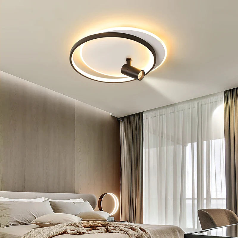 Afralia™ Dimmable LED Ceiling Lights with Remote Control, Modern Gold/Black Spotlights