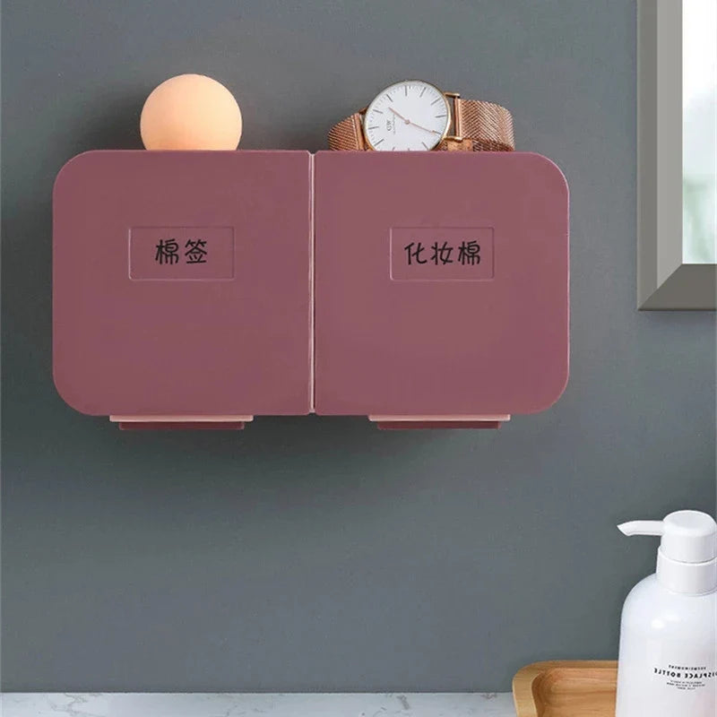 Afralia™ Cotton Swab & Pad Holder: Bathroom Organizer & Cosmetic Container