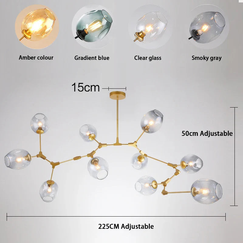 Afralia™ Molecular Glass Pendant Light: Modern Nordic Dining Room Kitchen Hanging Lamp