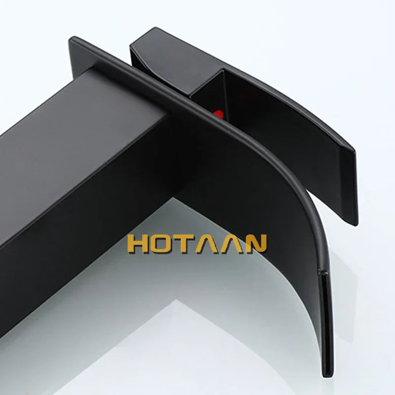 Afralia™ Black Plated Brass Basin Faucet Single Lever Hot&Cold Mixer Tap