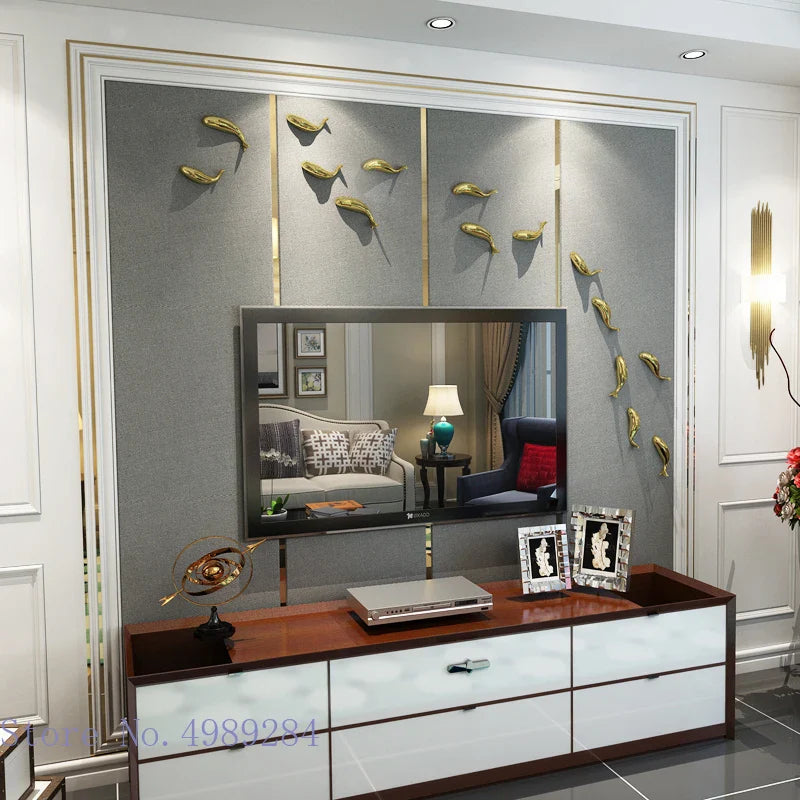 Afralia™ Ceramic Fish Wall Decoration: Three-Piece Suit Carp Hanging for Three-Dimensional Room Decor