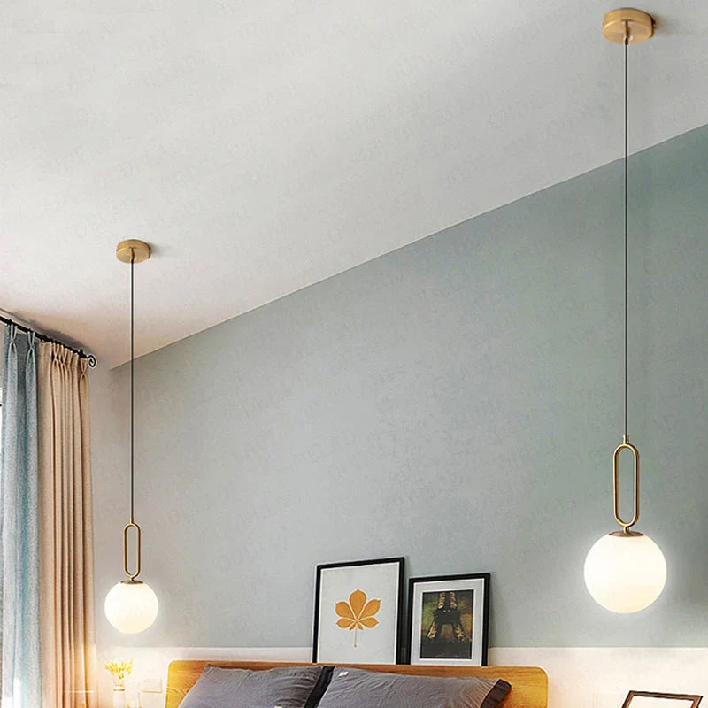 Afralia™ Nordic Glass Pendant Lights - Modern Brass Decor Lighting Fixture