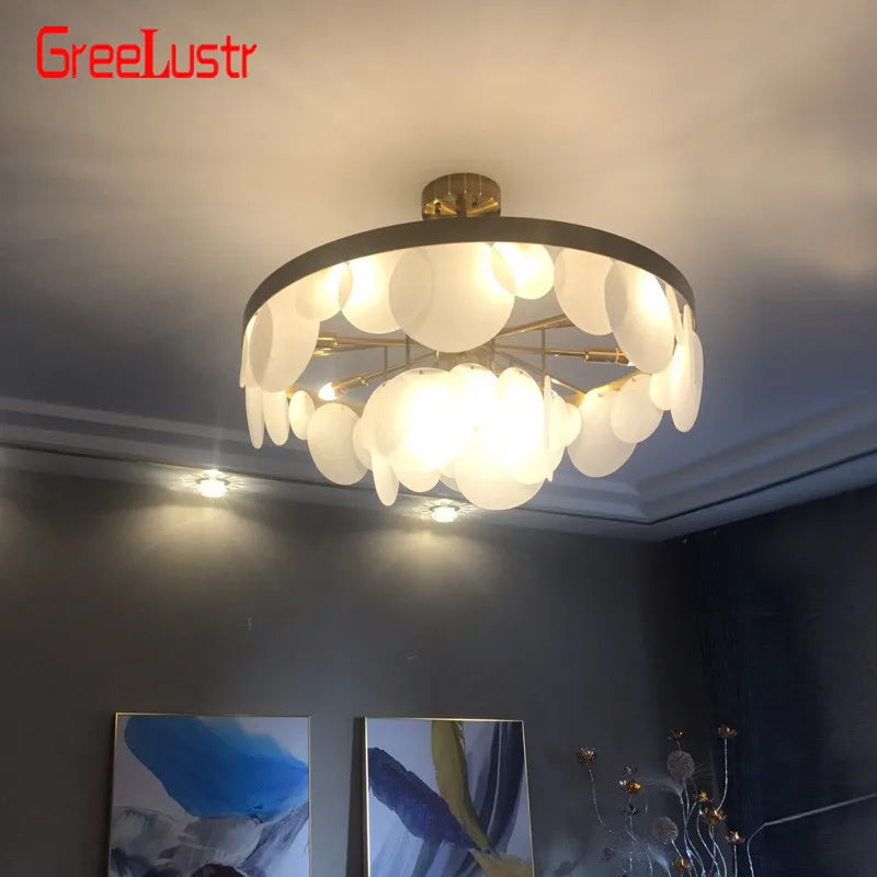 Afralia™ Glass Copper LED Pendant Light: Luxury Nordic Design for Home Decor