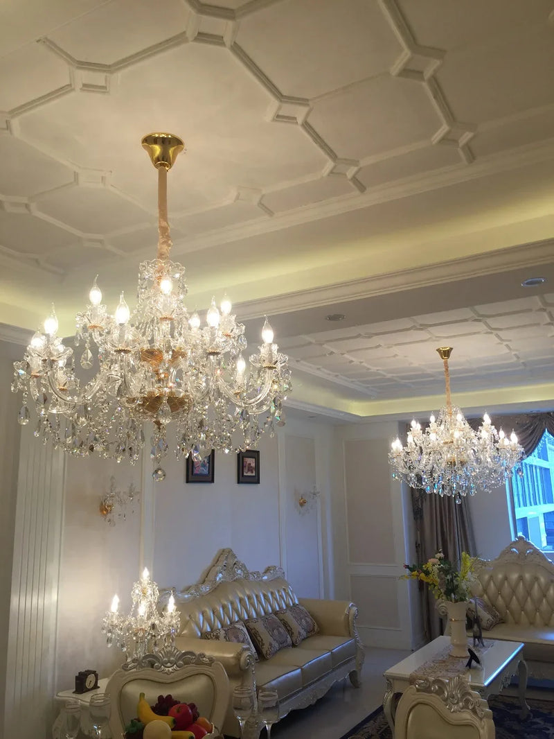 Afralia™ Crystal Chandelier Lighting: Modern European Gold/Silver Style, Clear K9 Hanging Lights