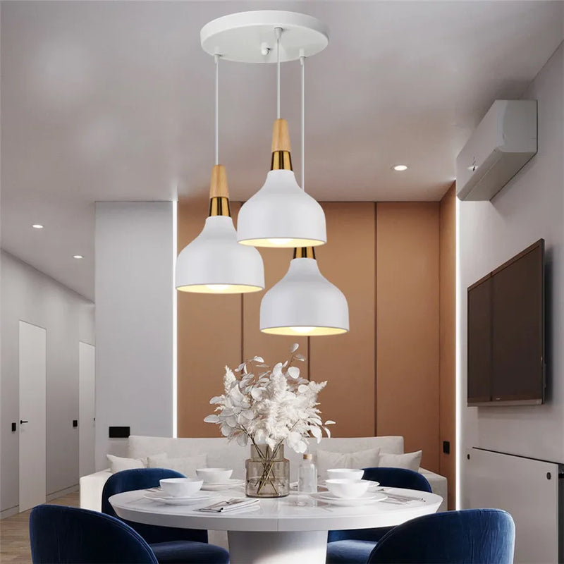 Afralia™ Wood LED Pendant Lights | Nordic Kitchen Restaurant Hanging Lamps