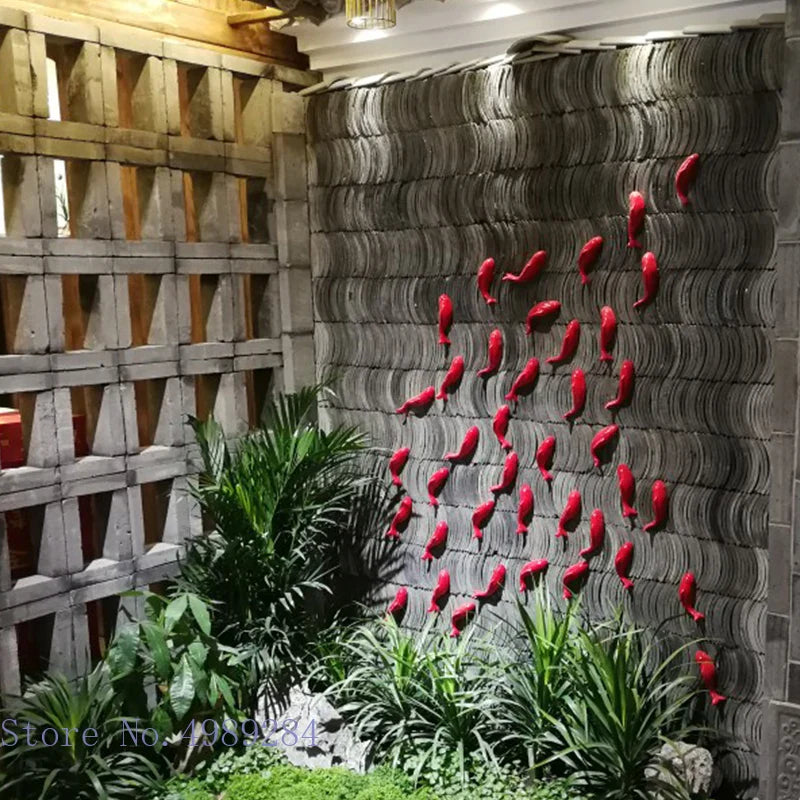 Afralia™ Ceramic Fish Wall Decoration: Three-Piece Suit Carp Hanging for Three-Dimensional Room Decor