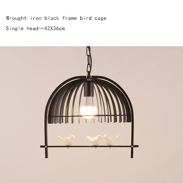 Nordic Resin Iron Bird Cage Chandelier by Afralia™ for Indoor Dining Room Decor