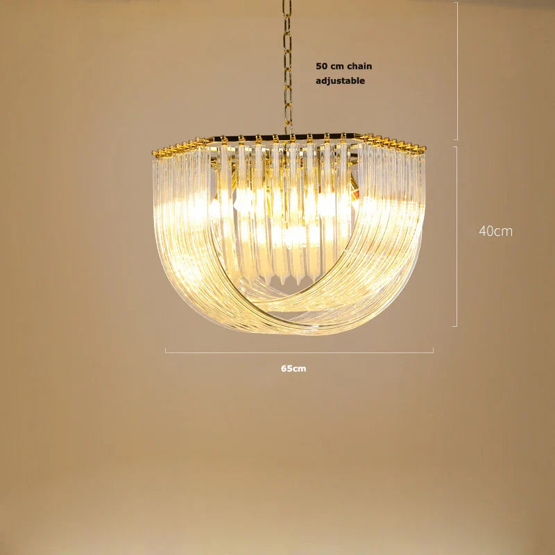 Afralia™ LED Postmodern Gold Silver Chandelier Lighting for Foyer