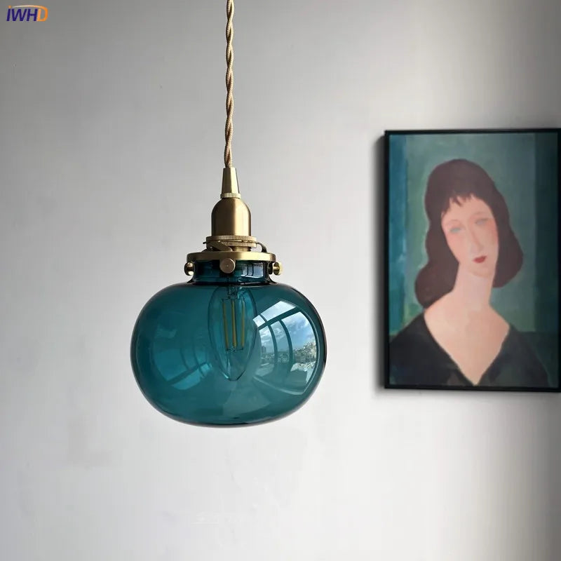 Afralia™ Glass Ball Pendant Light: Nordic Modern LED Lamp for Bedroom and Bathroom