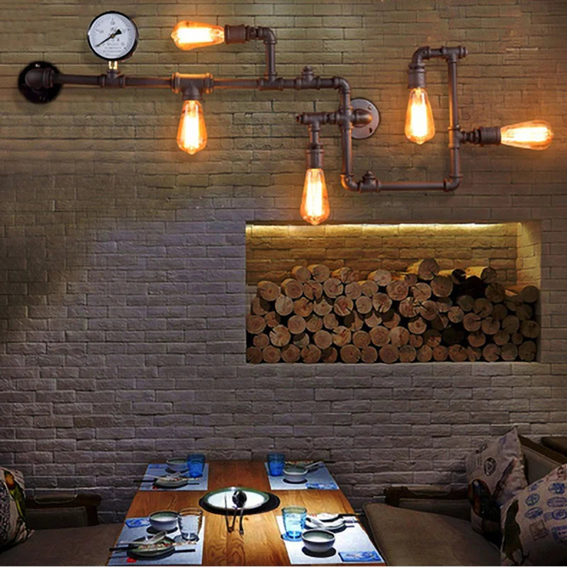 Afralia™ Retro Pipe Wall Lamp | Industrial Nordic Design for Home, Bar, Dining Room