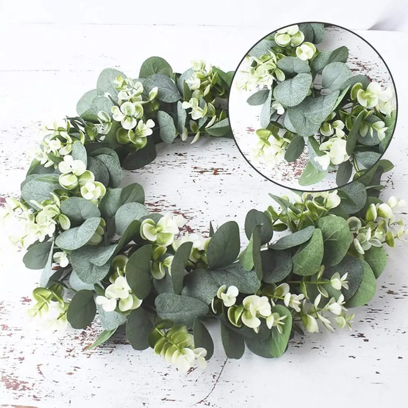 Afralia™ Eucalyptus Leaf Wreath - Home Decor, DIY, Wedding, Holiday & Living Room Accessory