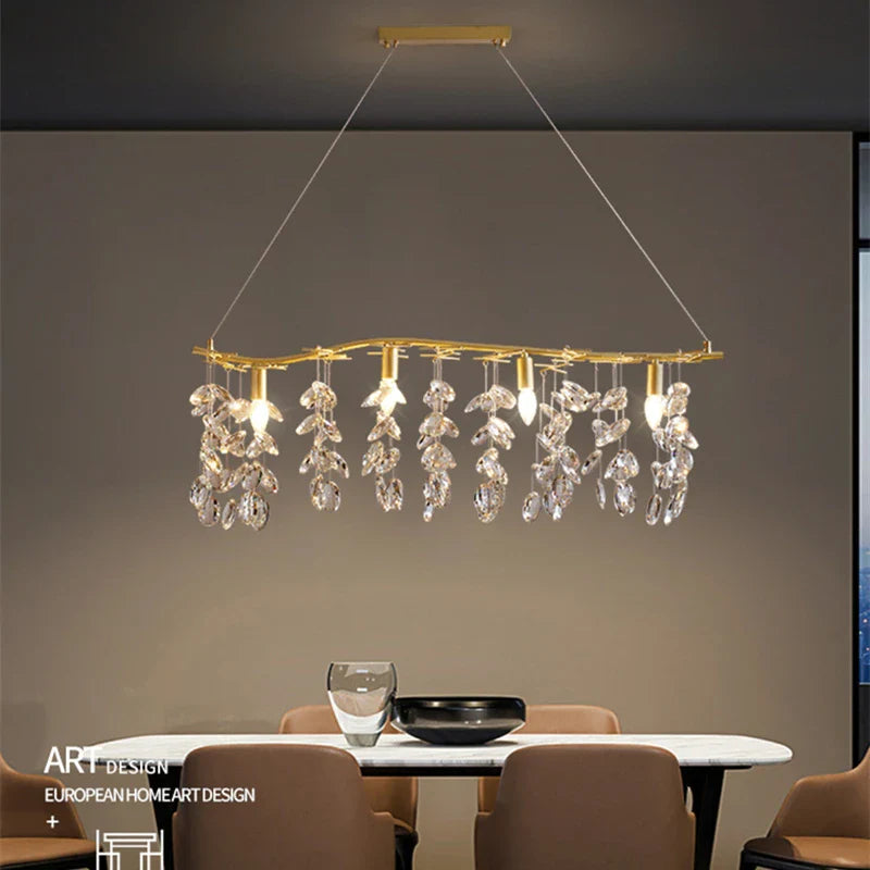 Afralia™ Crystal Branch Pendant Chandelier for Indoor Decoration Luminaria Fixtures