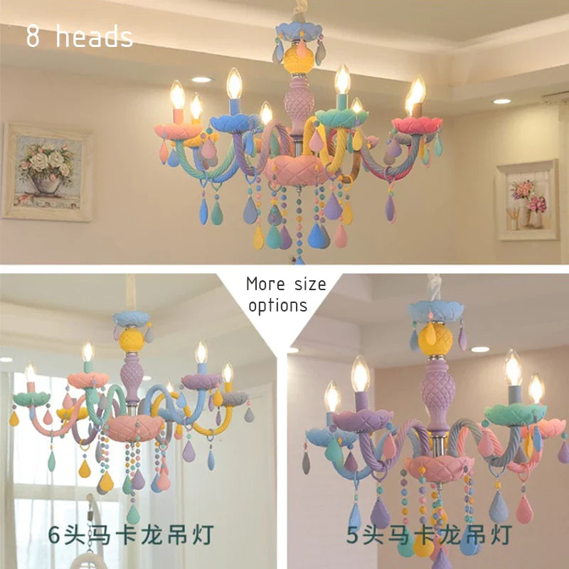Afralia™ Rainbow Crystal Chandelier for Bedroom & Children's Room