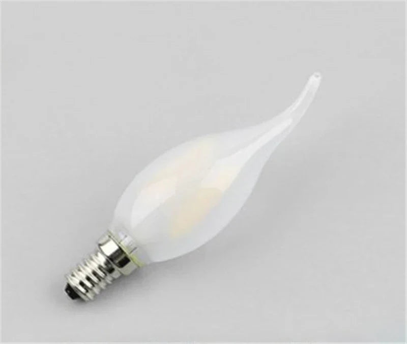 Afralia™ Frosted E14 LED Candle Crystal Lamp Warm White Retro Filament Bulb