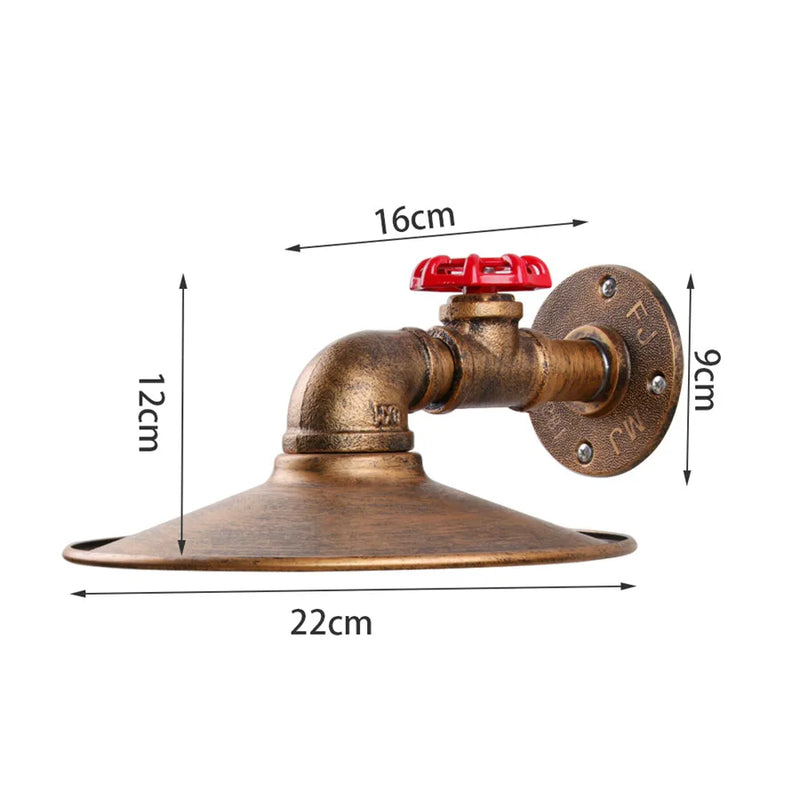 Afralia™ Retro Industrial Water Pipe Wall Lamp for Bedroom Living Room Bar