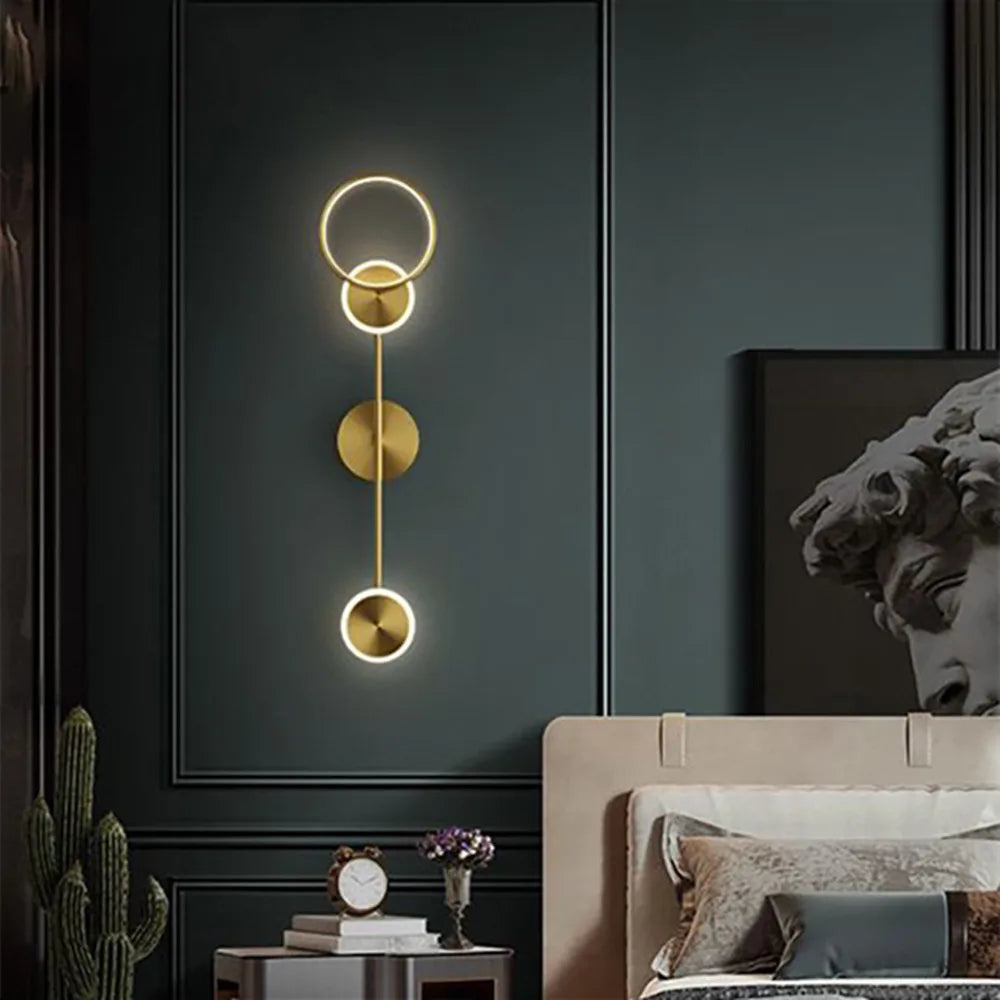 Afralia™ Modern Gold LED Wall Light Sconce for Home Decor