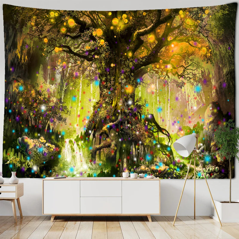 Afralia™ Mystical Tree of Life Tapestry: Psychedelic Hippie Wall Hanging for Home Decor