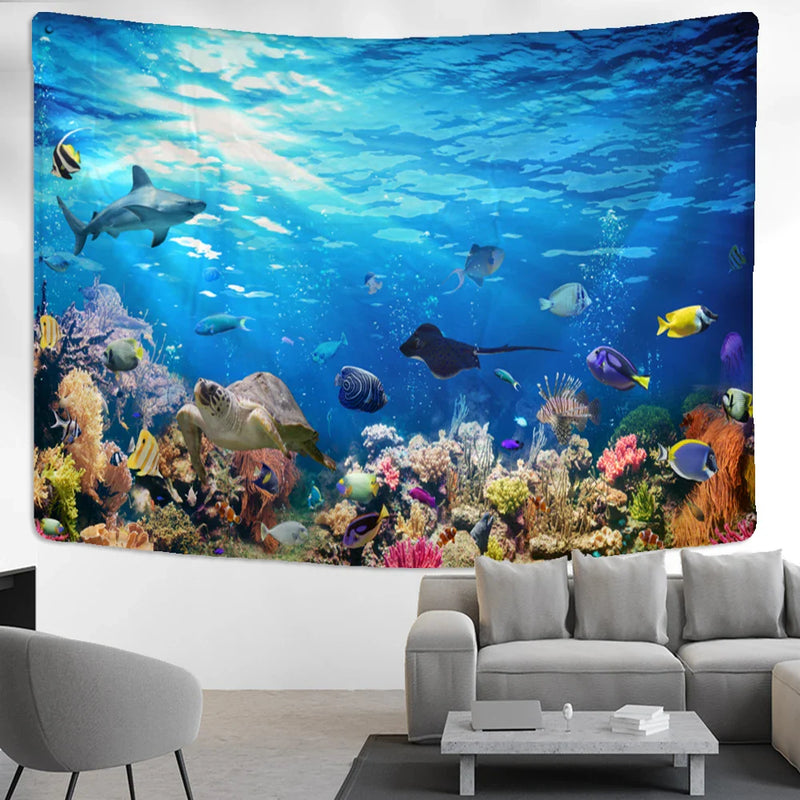 Afralia™ Underwater World Tapestry Wall Hanging - Boho Hippie Room Decor