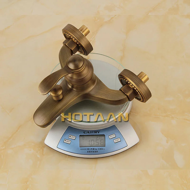 Afralia™ Antique Brass Hand Held Shower Head Kit - YT-5360-A
