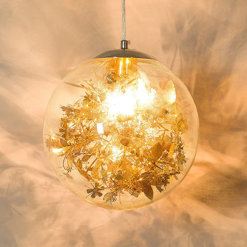 Afralia™ Glass LED Pendant Lamp: Simple Nordic Lighting Fixture for Bedroom, Kitchen & Living Room