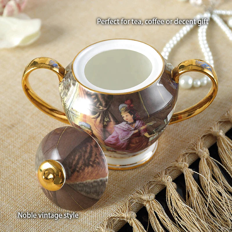 Afralia™ Bone China Sugar Bowl & Creamer Set