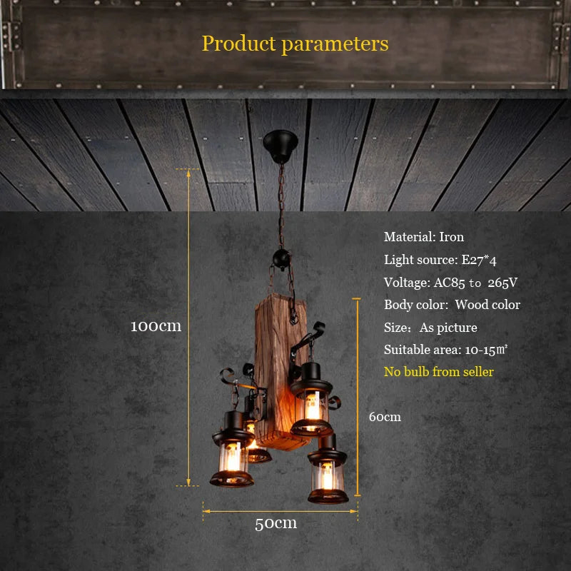 Afralia™ Wood Pendant Lamp: Industrial, Glass Table Lamp for Living, Dining, Bedroom