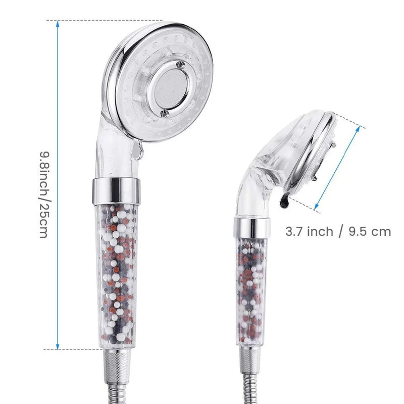 Afralia™ 3-Function High Pressure Shower Head with Water Stop Mode and Filter Beads Pack