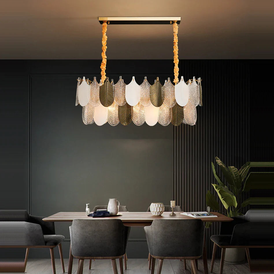 Afralia™ Stainless Steel Art Deco Chandelier Lighting for Dinning Room
