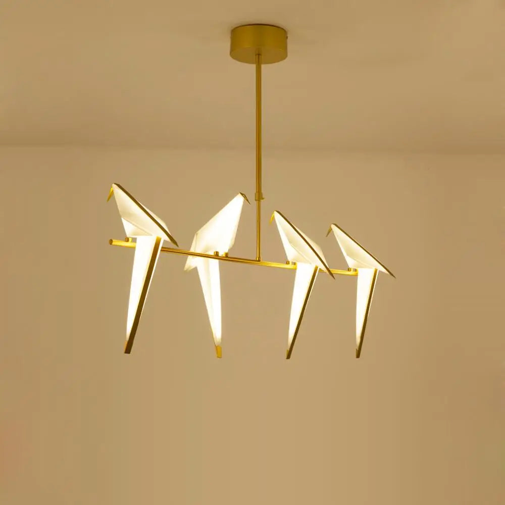 Afralia™ Love Bird Chandelier Lighting - White Gold Designer Lustre for Dining Room