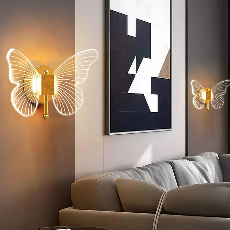 Afralia™ Butterfly Nordic LED Wall Lamp Modern Sconces Lights for Home Decor