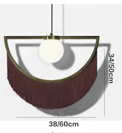 Afralia™ Coloured Tassel Glass Ball Pendant Light for Boho Minimalist Style Bedroom & Restaurant