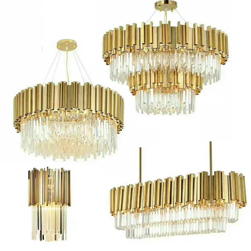 Afralia™ Crystal LED Chandelier: Adjustable Metal Hanging Lamp for Living Room, Dining, Bedroom