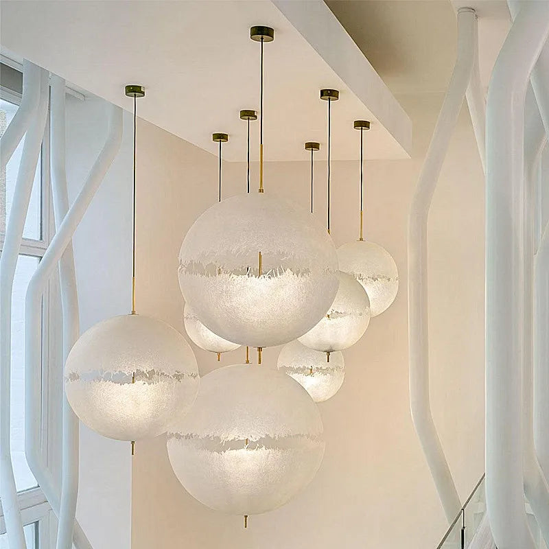 Afralia™ Postkrisi Moon Pendant Light: Modern Art for Staircase, Living Room, Dining, Bar