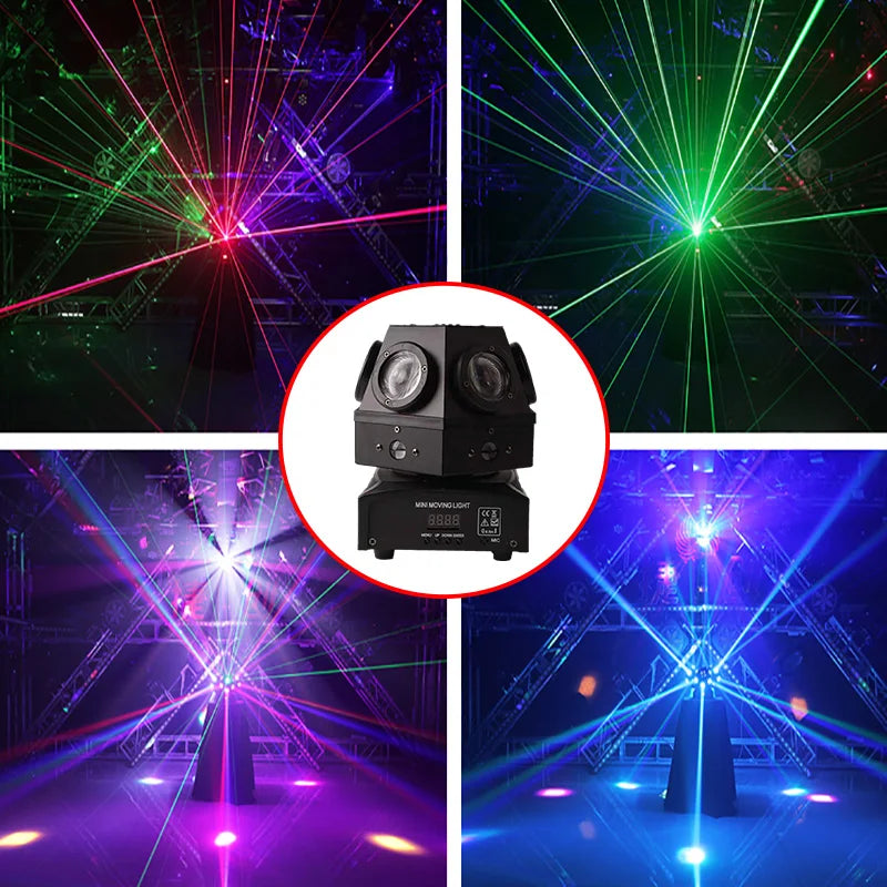 Afralia™ 60W Moving Head Strobe Beam Laser Light Projector DJ Disco Lights