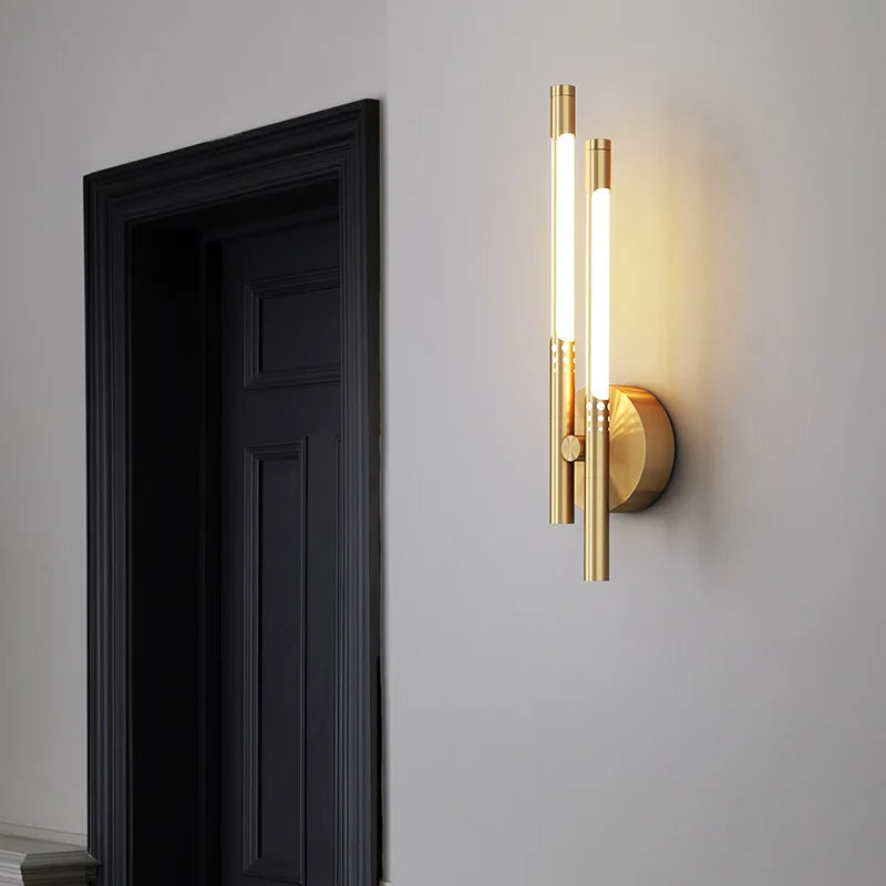 Afralia™ Modern LED Copper Wall Lamp for Bedroom and Living Room