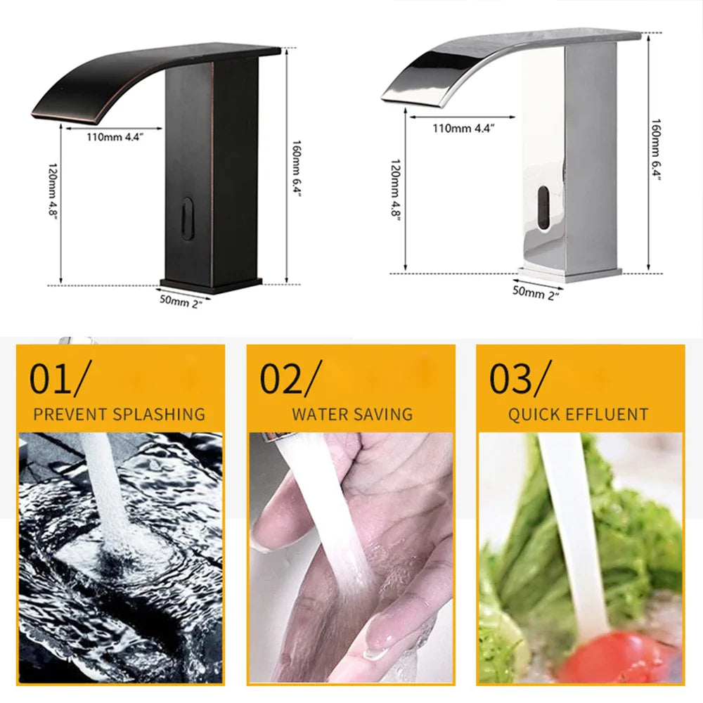 Afralia™ Automatic Sensor Water Mixer Crane Deck Mounted Bathroom Faucet