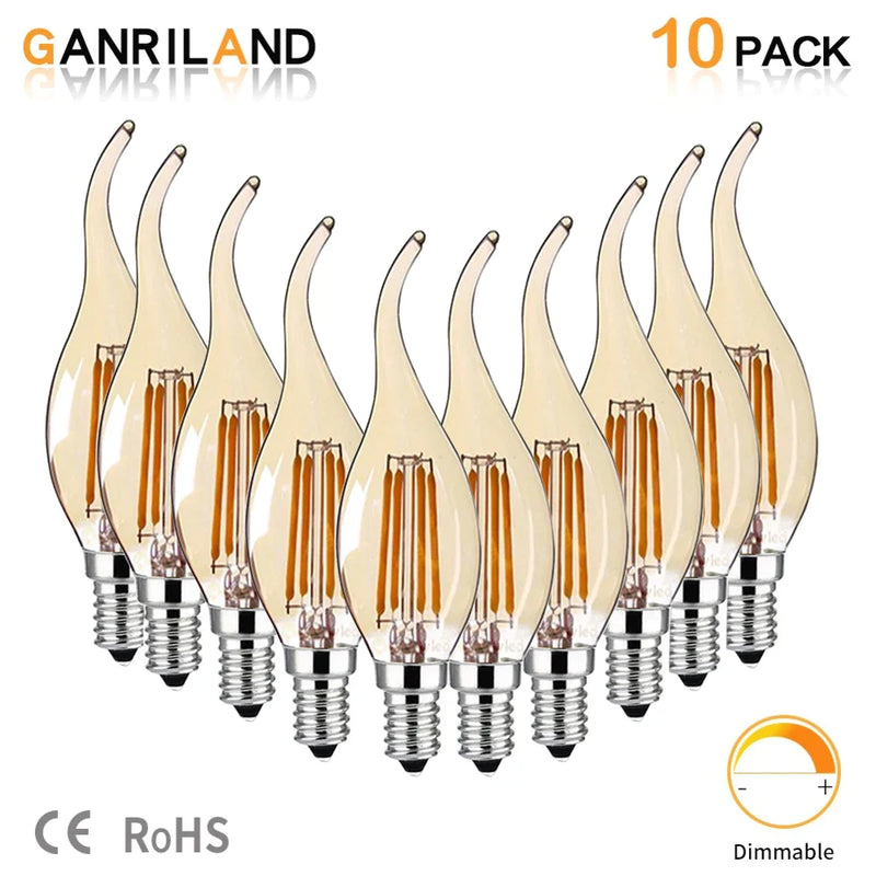 Afralia™ Dimmable LED Filament Bulb 4W E14 220V 2200K Candle Light