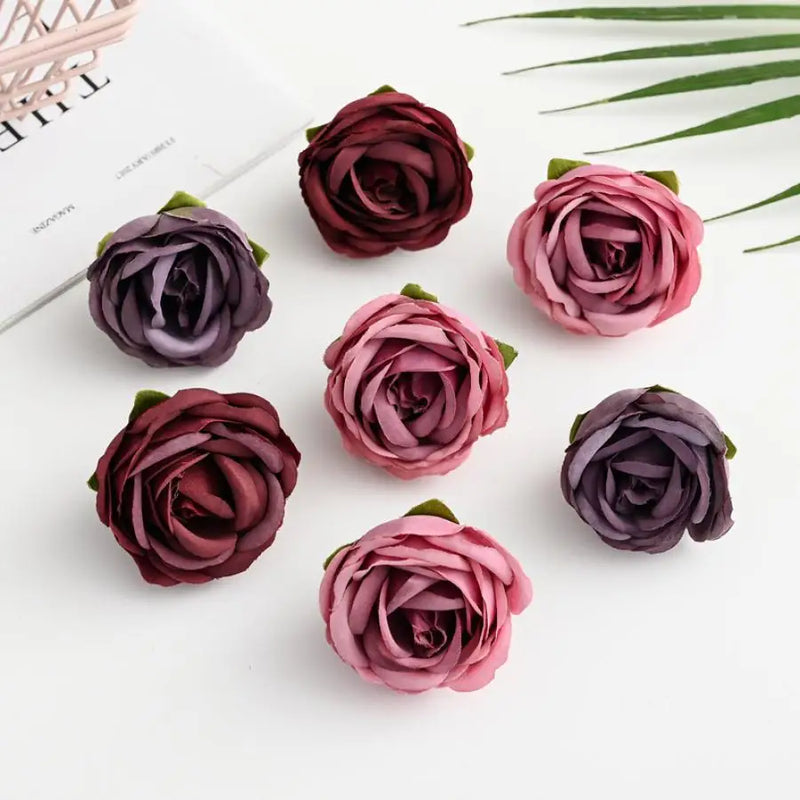 Afralia™ Silk Tea Rose Buds Head Wedding Home Decor DIY Gifts Bouquet