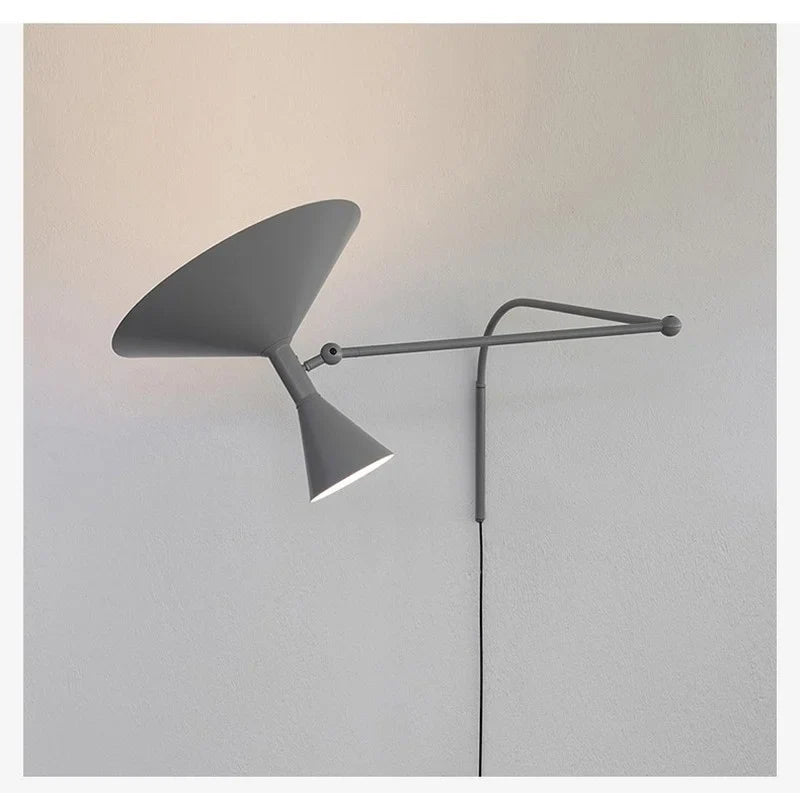 Afralia™ Industrial Retro Swing Arm Wall Light for Living Room Bedroom Studio