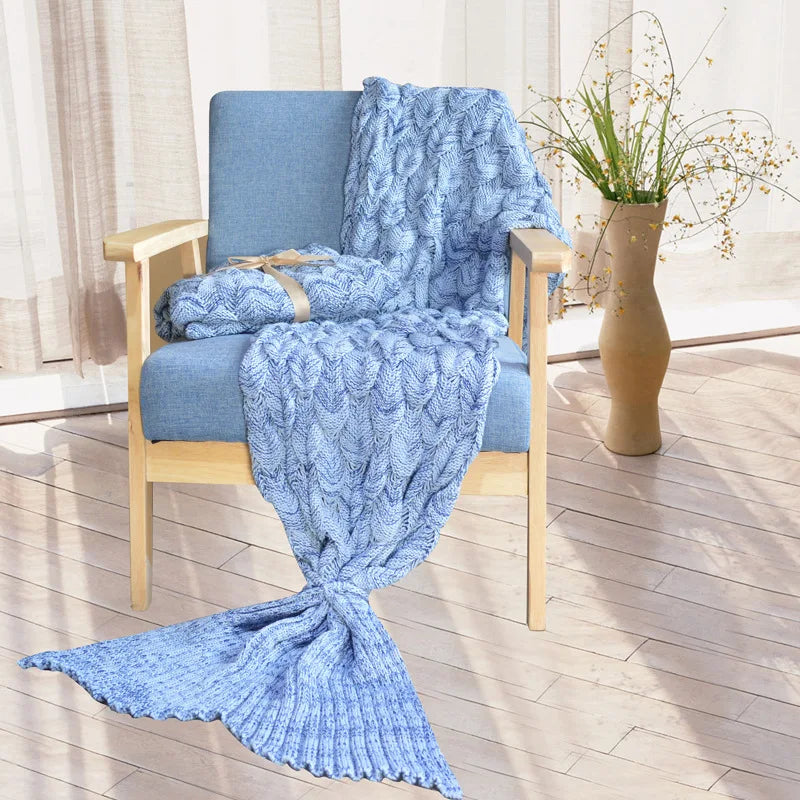 Afralia™ Perlage Mermaid Tail Blanket - Soft Knitted Blanket for Adults & Kids