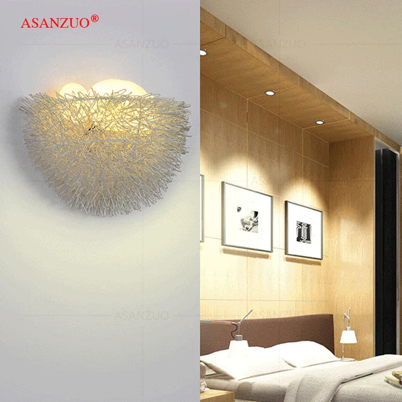 Afralia™ Birds Nest Wall Lamp | 3D Art Light Fixture for Children Room & Living Room