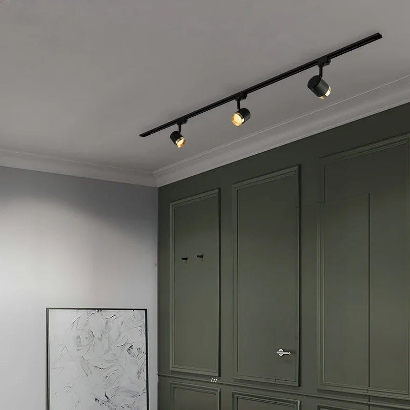 Afralia™ Black Aluminum LED Track Spotlight - Adjustable Luxury Ceiling Light Display